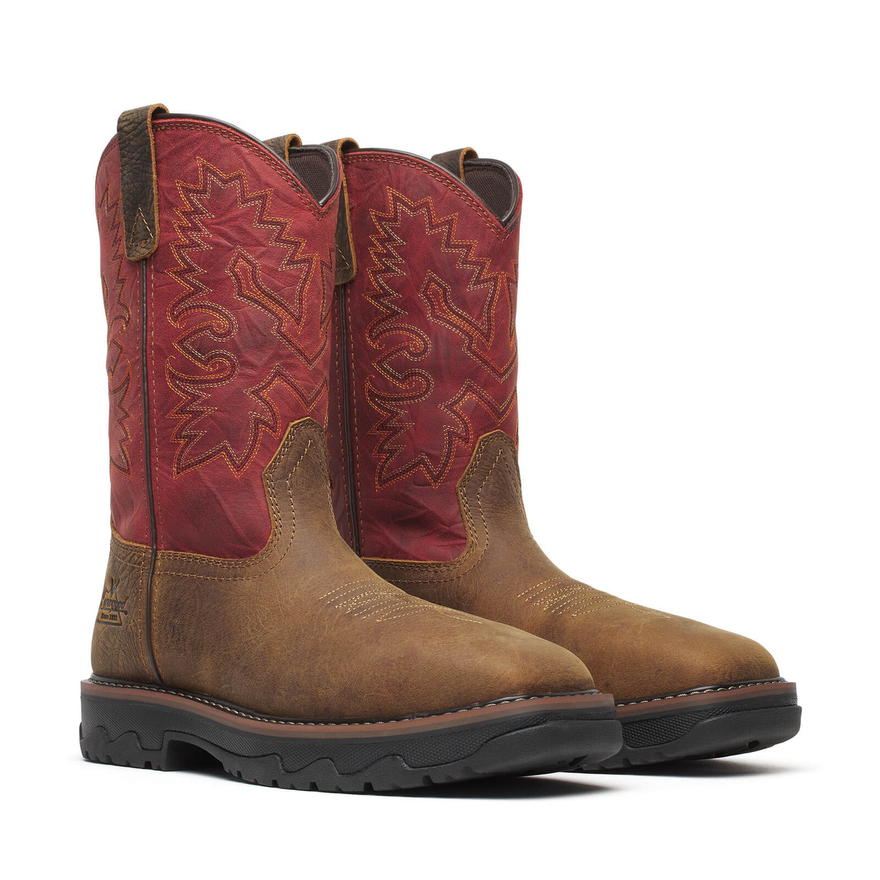 THOROGOOD BUFFALO RIDGE WP 11″ BROWN/SCARLET NANO SQ TOE BOOTS 804-4341 THOROGOOD BUFFALO RIDGE WP 11″ BROWN/SCARLET NANO SQ TOE BOOTS 804-4341