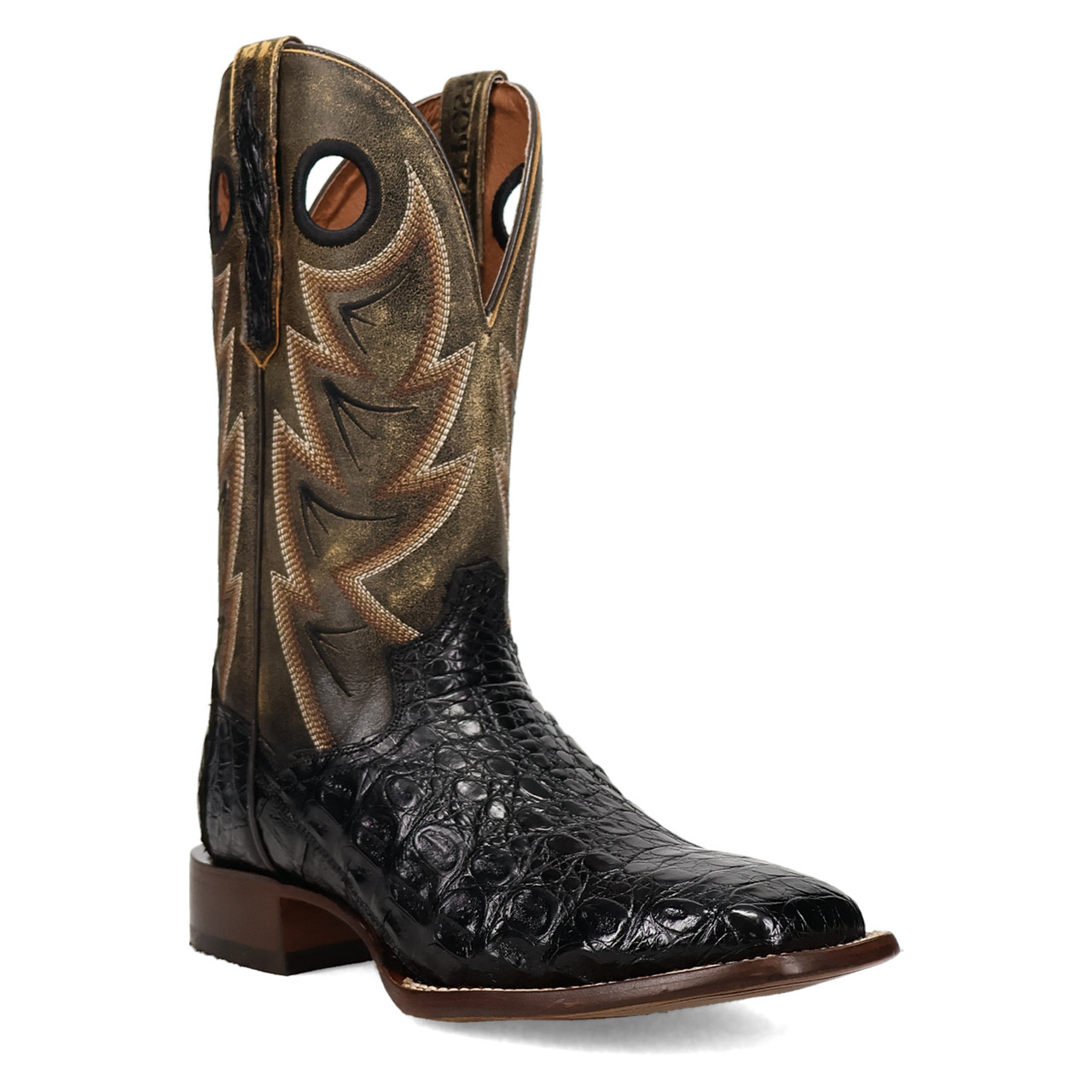 DAN POST MARSH CAIMAN BLACK/YELLOW MEN'S COWBOY BOOTS DP5240