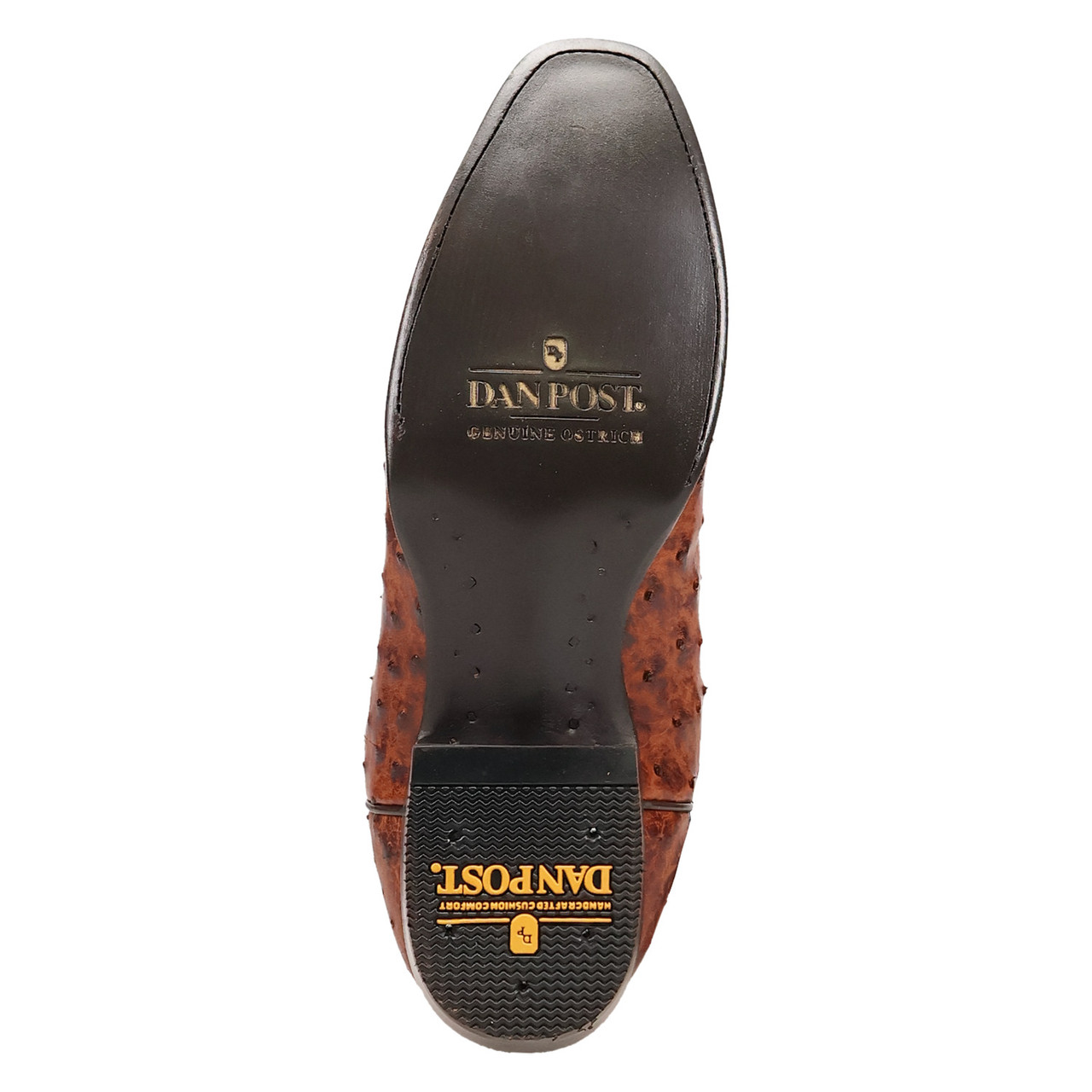 DAN POST MARCO FULL QUILL OSTRICH BRASS MEN'S COWBOY BOOTS DP7063