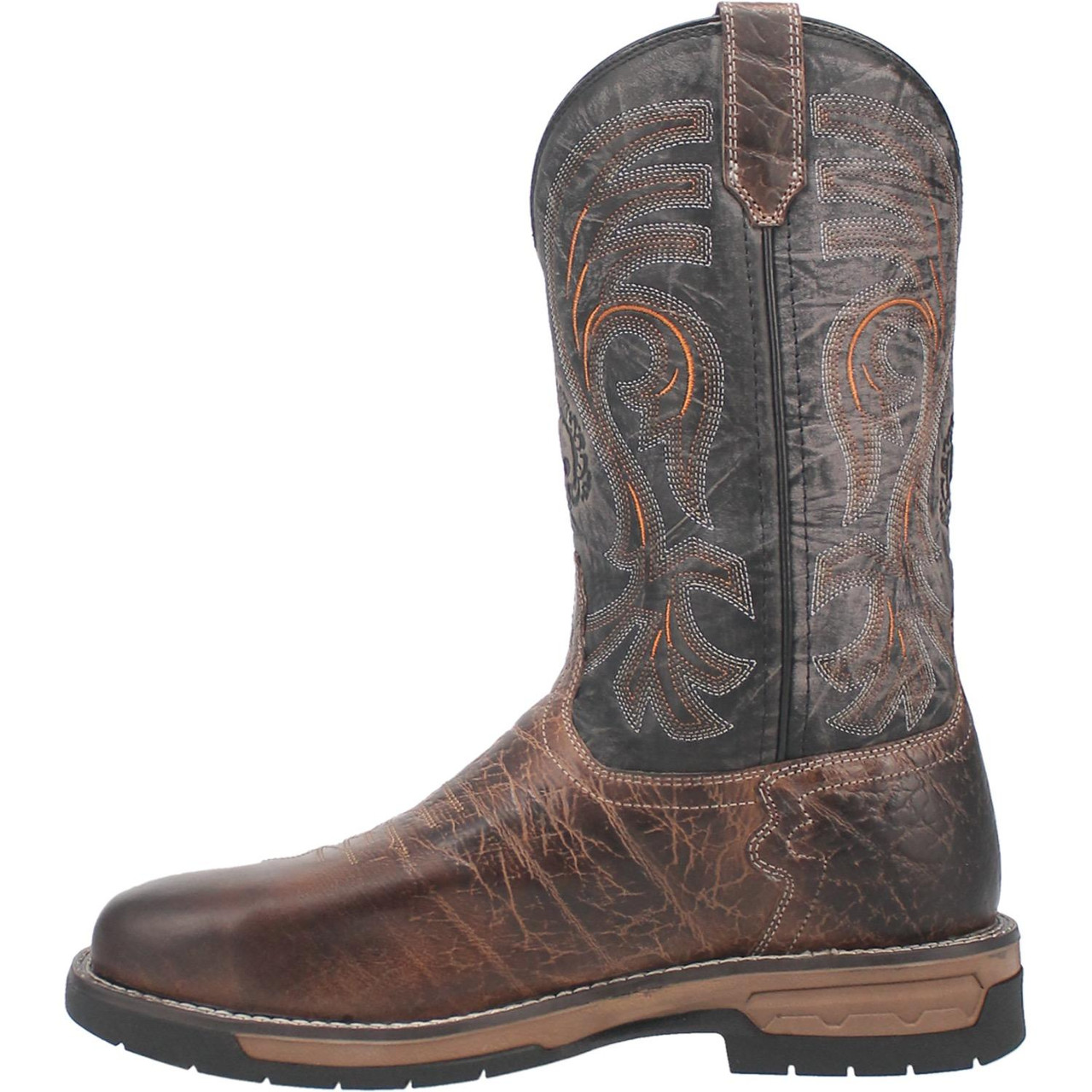 LAREDO HAWKE STEEL TOE LEATHER  BROWN/BLACK MEN'S WESTERN COWBOY BOOTS 6920