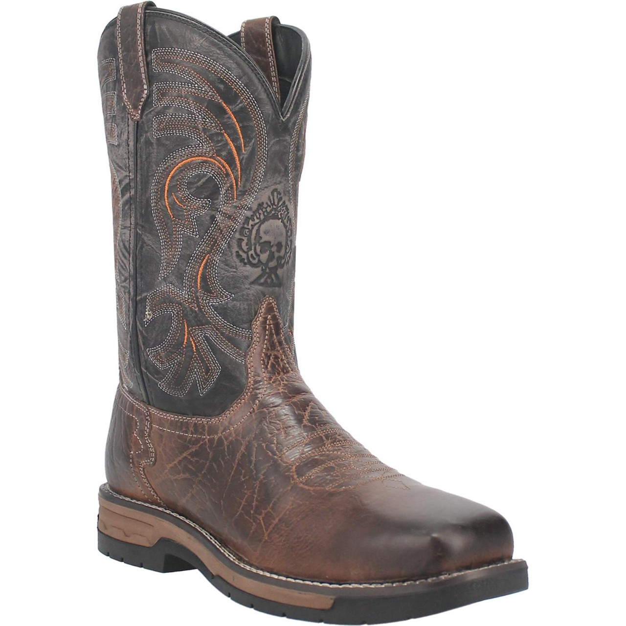 LAREDO HAWKE STEEL TOE LEATHER  BROWN/BLACK MEN'S WESTERN COWBOY BOOTS 6920