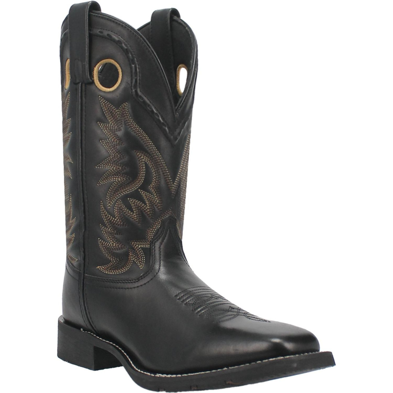 LAREDO KANE LEATHER BLACK MEN'S WESTERN COWBOY BOOTS 7710