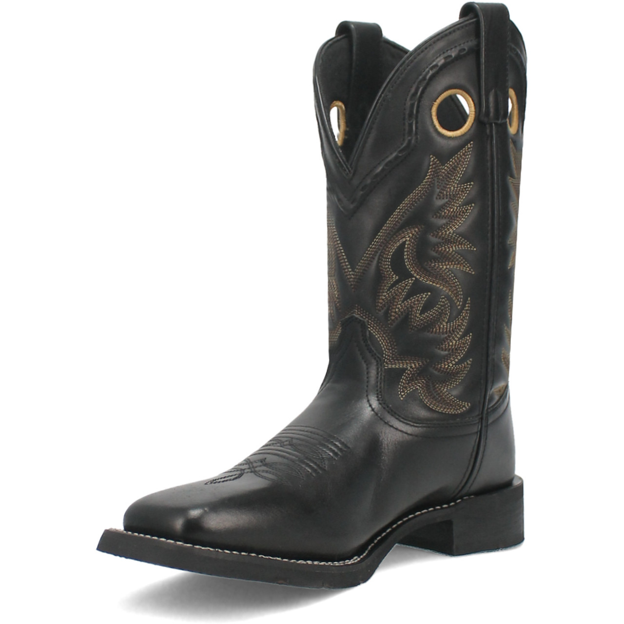 LAREDO KANE LEATHER BLACK MEN'S WESTERN COWBOY BOOTS 7710
