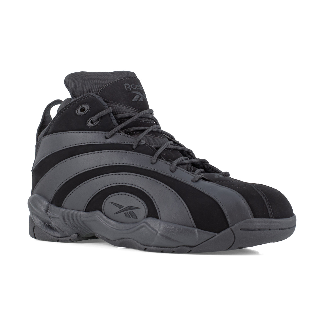 REEBOK SHAQNOSIS WORK MEN'S BLACK HIGH TOP SNEAKER BOOTS RB9000