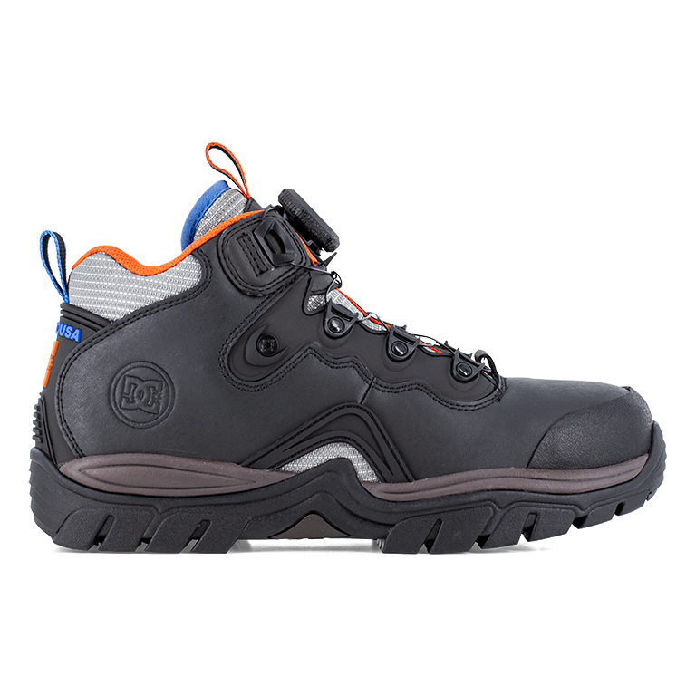 DC NAVIGATOR WORK MEN'S BLACK/ORANGE/LIGHT GRAY/BLUE HIGH TOP BOA® BOOTS DC60702