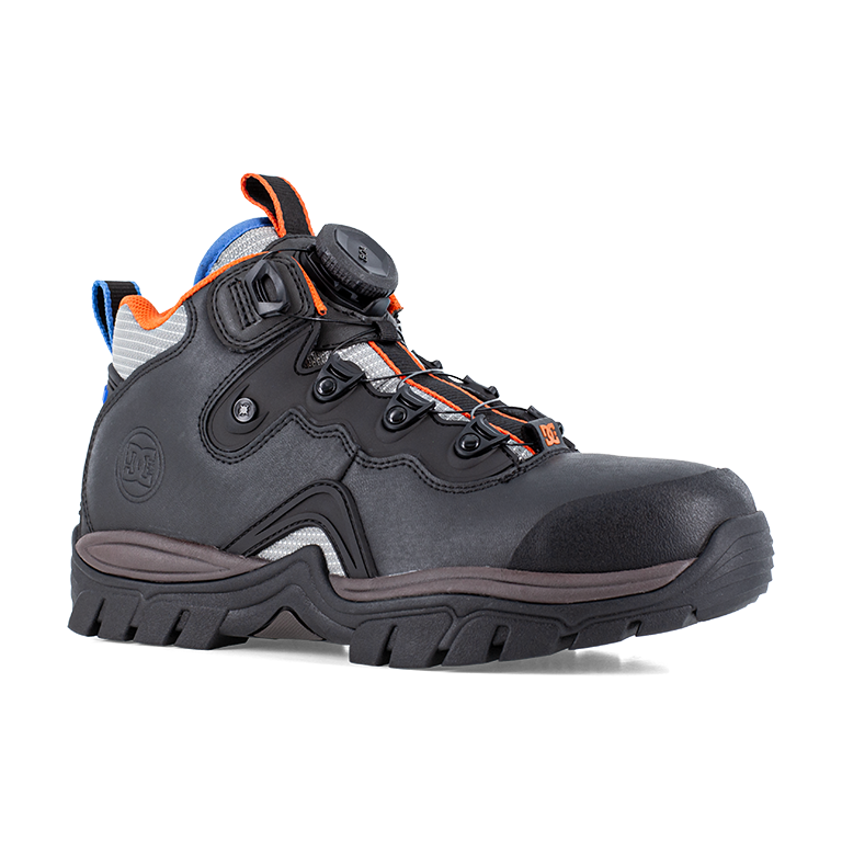 DC NAVIGATOR WORK MEN'S BLACK/ORANGE/LIGHT GRAY/BLUE HIGH TOP BOA® BOOTS DC60702