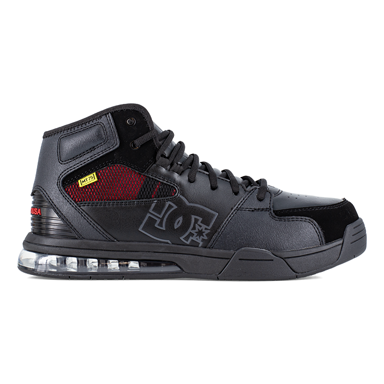 DC VERSATILE WORK MEN'S BLACK/RED HIGH TOP INTERNAL MET GUARD BOOTS DC60810