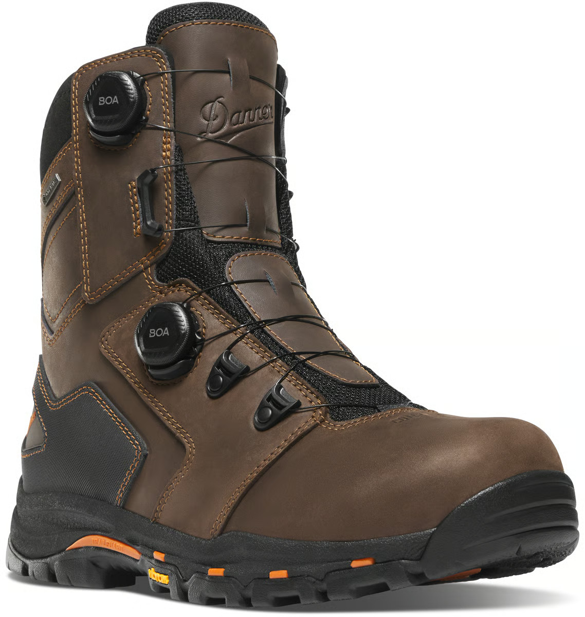 DANNER® VICIOUS BOA MEN'S 8" BROWN/ORANGE COMPOSITE TOE (NMT) WORK BOOTS 13801