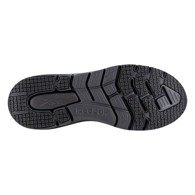 REEBOK FLEX TRAINER WORK ELEVATED EASE ON/OFF WOMEN'S ATHLETIC SHOE INTERNAL MET GUARD BLACK BOOTS RB524