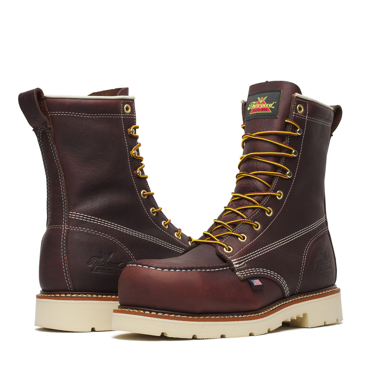 THOROGOOD 8" AMERICAN LEGACY NANO MOC TOE LEATHER MEN'S WORK BOOTS 804-6210