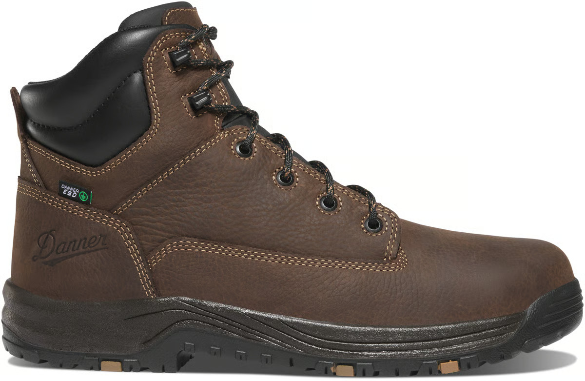DANNER® CALIPER ESD MEN'S 6" BROWN ALUMINUM TOE WORK BOOTS 19462