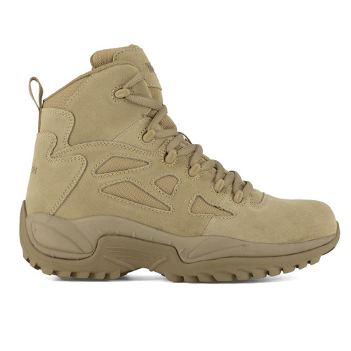 REEBOK DESERT TAN 6" STEALTH BOOT SIDE ZIP SOFT TOE BOOTS RB8695