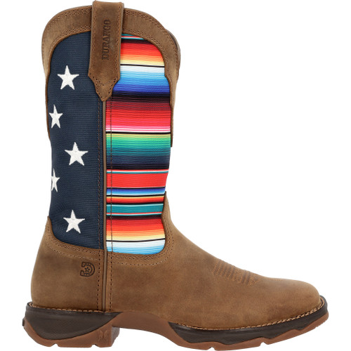 LADY REBEL BY DURANGO® WOMEN'S DUSTY BROWN SERAPE FLAG WESTERN BOOTS DRD0435