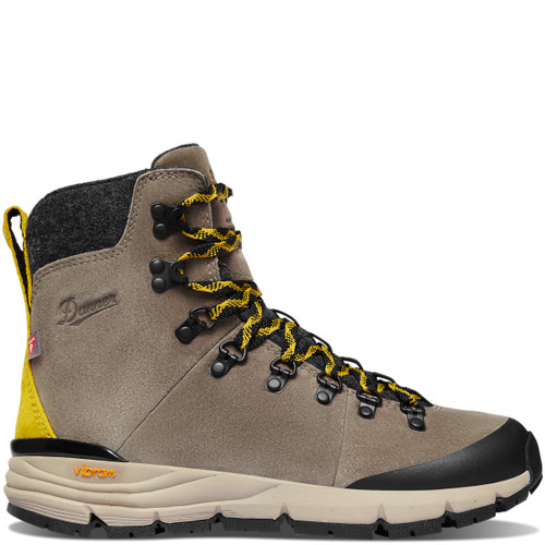 DANNER® ARCTIC 600 SIDE-ZIP WOMEN'S SIZING 7" DRIFTWOOD/YELLOW HIKE BOOTS 67341