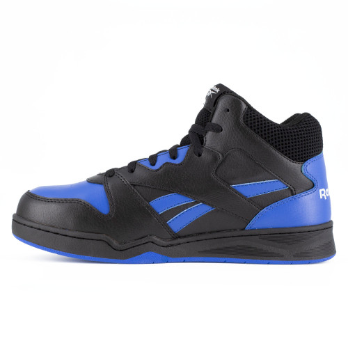 REEBOK BB4500 WORK MEN'S HIGH TOP WORK SNEAKER CUSHGUARD BLACK/BLUE BOOTS RB4166