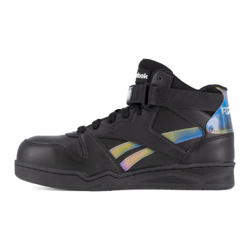 REEBOK BB4500 WORK WOMEN'S HIGH TOP SNEAKER BLACK/HOLOGRAPHIC BOOTS RB494 