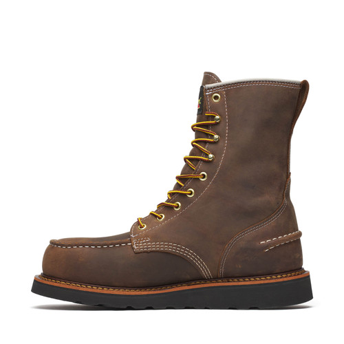 THOROGOOD 1957 SERIES WP 8″ CRAZY HORSE STEEL MOC TOE BLK WEDGE BOOTS 804-3878
