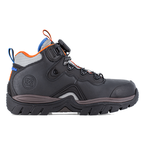 DC NAVIGATOR WORK MEN'S BLACK/ORANGE/LIGHT GRAY/BLUE HIGH TOP BOA® BOOTS DC60702