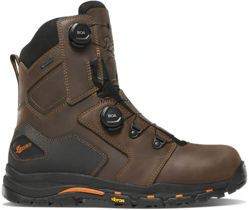 DANNER® VICIOUS BOA MEN'S 8" BROWN/ORANGE COMPOSITE TOE (NMT) WORK BOOTS 13801