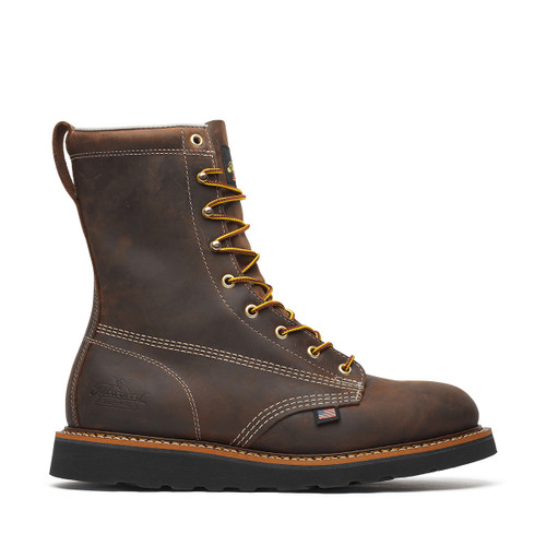 THOROGOOD AMERICAN HERITAGE 8″ CRAZY HORSE PLAIN TOE BLACK BOOTS 814-4261