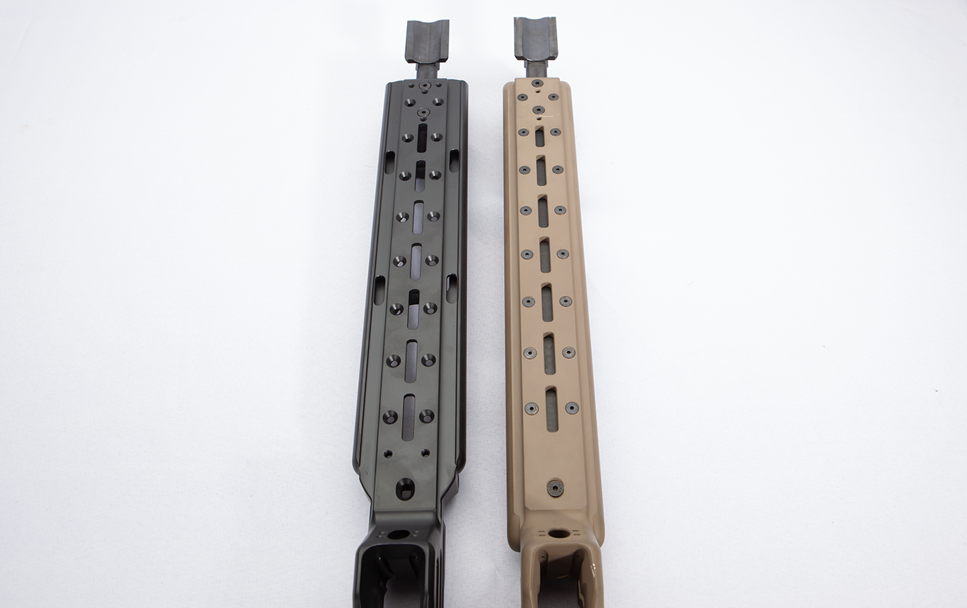 The Forend of the Matrix Pro is 2.80" and the Vanquish is 2.30"