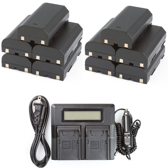 10 Batteries + LCD Dual Rapid Battery Charger for Trimble R7
