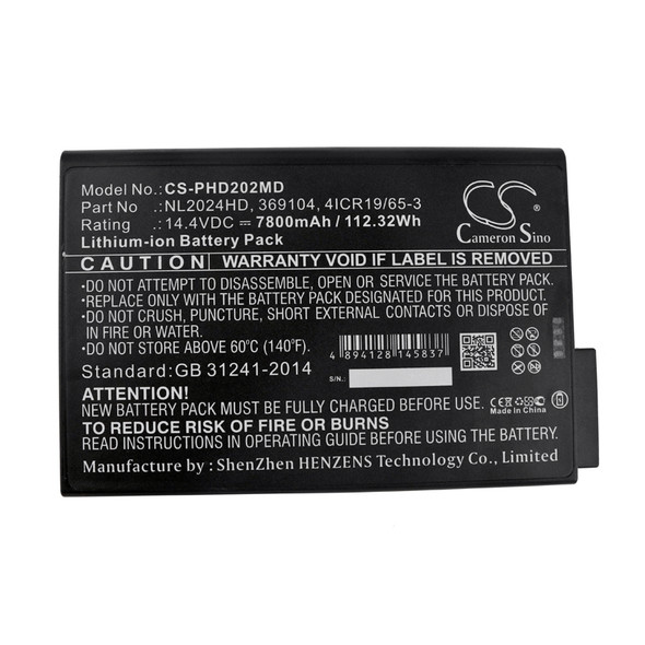 Battery for Philips 453561490851 453561731921C 453561731922D Aeonmed RRC2024
