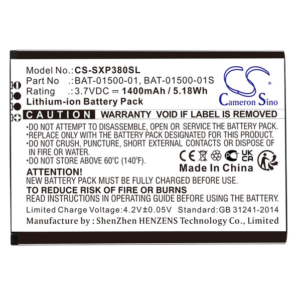 Battery for Sonim BAT-01500-01 BAT-01500-01S XP3 XP3800 CS-SXP380SL 3.7V Li-ion