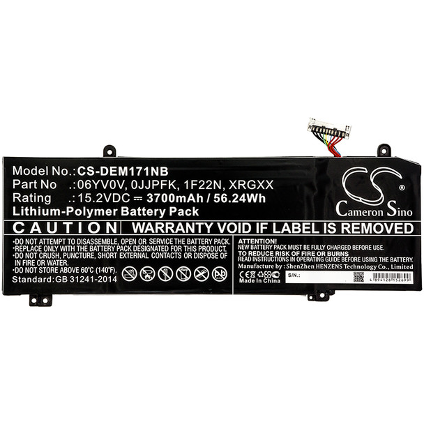 Battery for DELL ALIENWARE M17 M15 P79F ALW15M G5 5590 06YV0V 0JJPFK 1F22N XRGXX