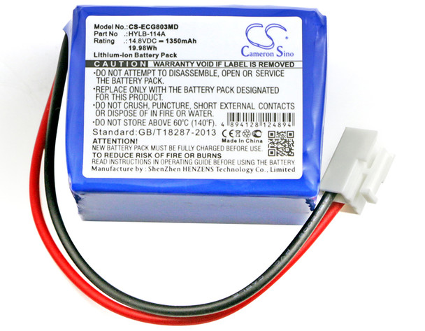 Battery for Biocare ECG-9803 ECG-9803G HYLB-114A CS-ECG803MD 14.8v 1350mAh