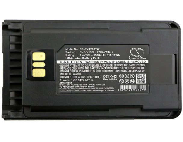 Battery for Vertex AAJ67X001 FNB-V133Li FNB-V138Li YAESU EVX-231 EVX-261 EVX-530