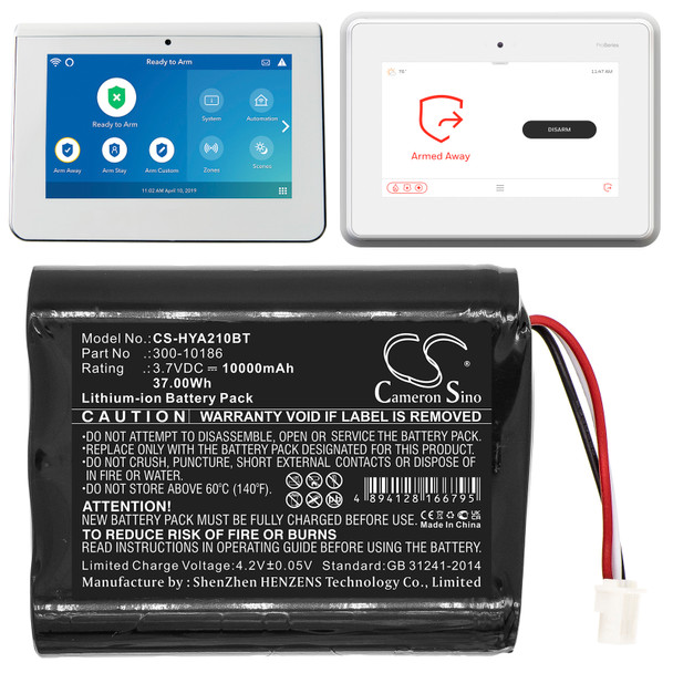 Battery for ADT Command Smart Security Panel Honeywell Pro 7 300-10186 10000mAh