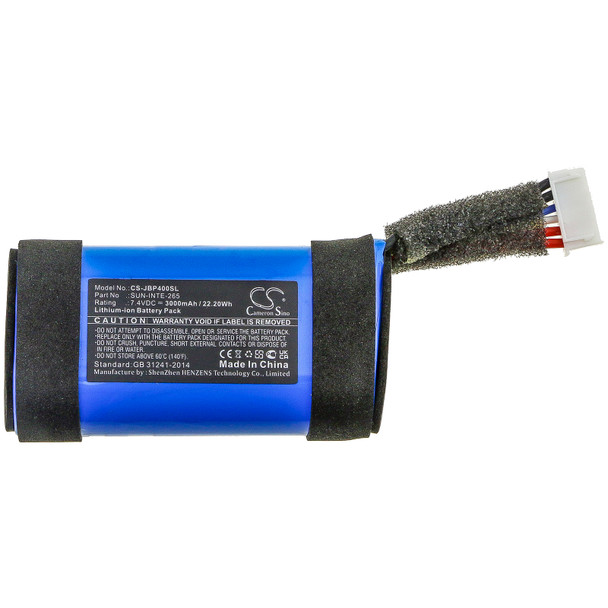 Battery for JBL PartyBox On-The-Go SUN-INTE-265 Speaker CS-JBP400SL 7.4v 3000mAh