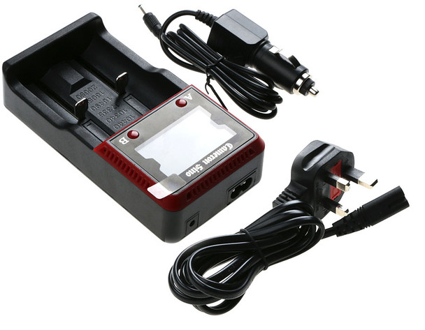 Battery Charger for 10440 13450 16340 18350 18490 18500 AA AAAw/UK Cord + Car