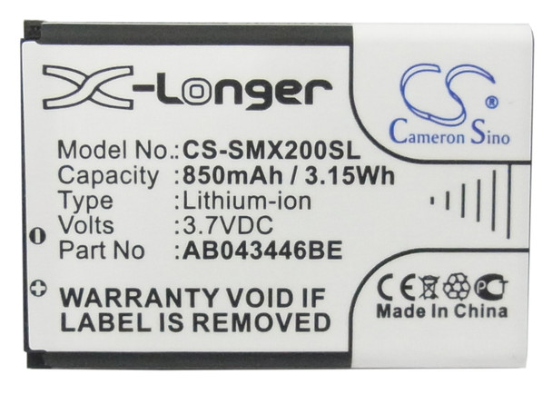 Battery for Samsung AB043446BE AB043446LA AB463446BC BST3108BE BST3108BEC/STD