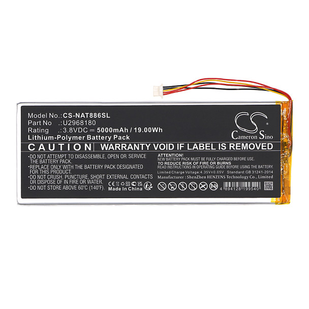 Battery for ONN 100011886 NSurf Tablet 10" Gen 2 U2968180 CS-NAT886SL 3.8v