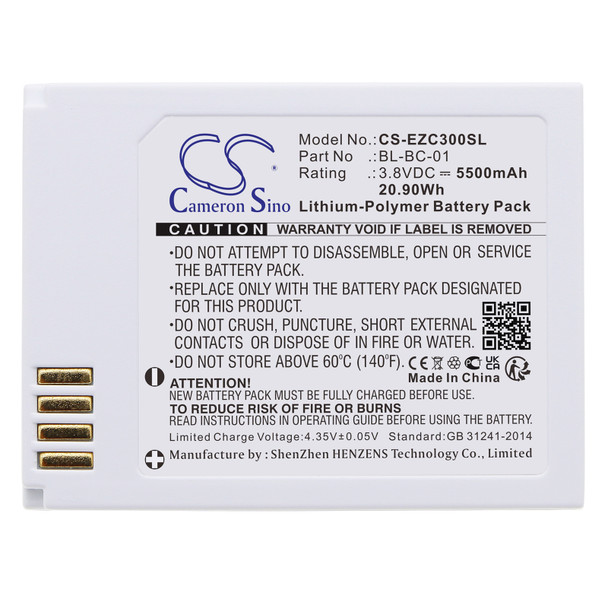 Battery for Ezviz C3A BL-BC-01 Home Security Camera CS-EZC300SL 3.8v Li-Polymer