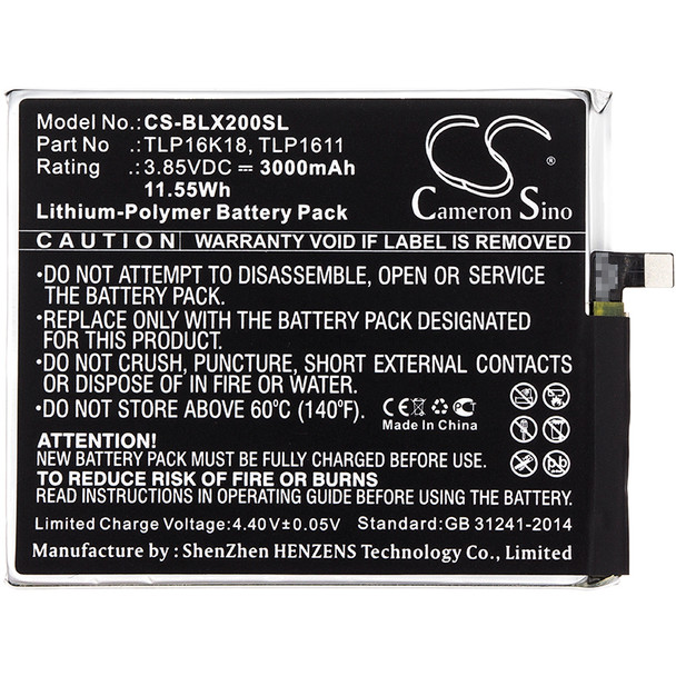 Battery for BLU L0090 L0091UU Life One X2 C766144300T TLP1611 TLP16G30 TLP16K18