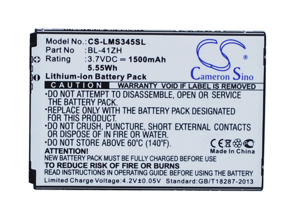 Battery for LG Leon L Fino Risio H345 BL-41ZH