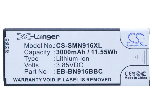 Battery for Samsung Galaxy Note 4 SM-N9100 SM-N9109W EB-BN916BBC EB-BN916BBE