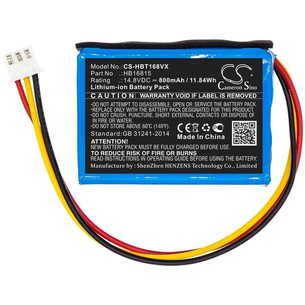 Battery for HOBOT 168 188 198 268 288 298 368 388 HB16815 Vacuum CS-HBT168VX