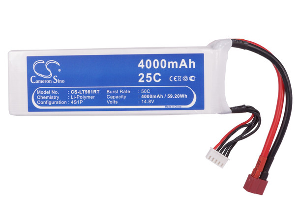 Battery for RC CS-LT981RT FPV Remote Control Airplane Robot Tanks Heli Car 14.8v