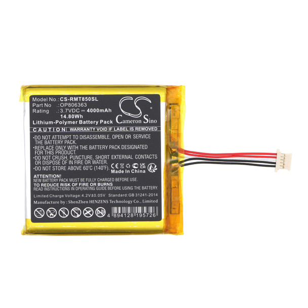 Battery for RAND MCNALLY OD7 OD8 PRO II 2 TND-T85 OP806363 Truck GPS CS-RMT850SL