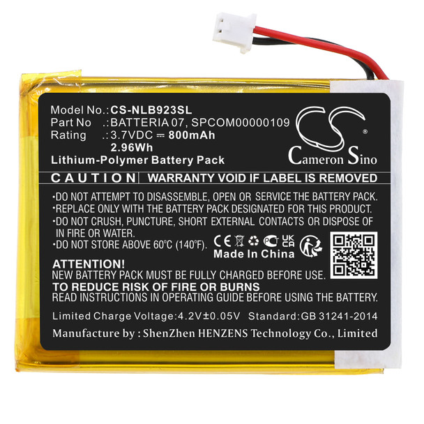 Battery for Nolan N-COM B902 L (2023) R BATTERIA 07 SPCOM00000109 CS-NLB923SL