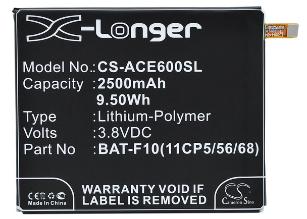 Battery for Acer Liquid E600 BAT-F10(11CP5/56/68) KT.0010S.012 CS-ACE600SL 3.8V