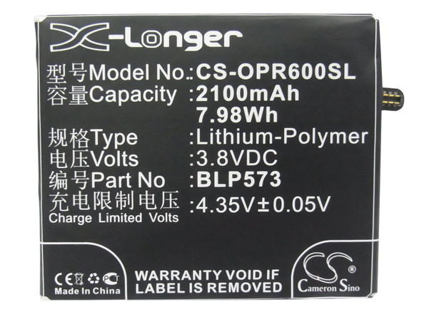 Battery for OPPO N1 Mini N5111 N5116 N5117 R6007 BLP573 Mobile CS-OPR600SL