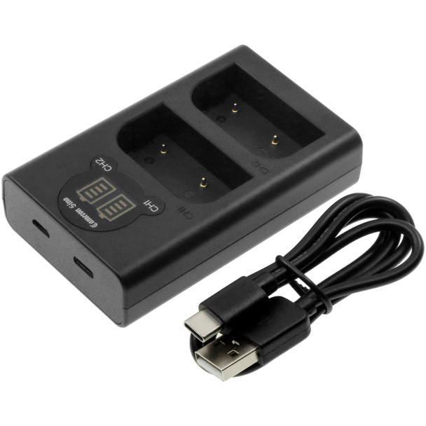 Dual Battery Charger for OLYMPUS OM SYSTEM OM-1 Mirrorless BLX-1 DF-LXM100UH