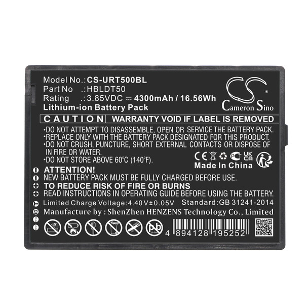 Battery for Urovo DT50 DT50S HBLDT50 Barcode Scanner CS-URT500BL 3.85v Li-ion