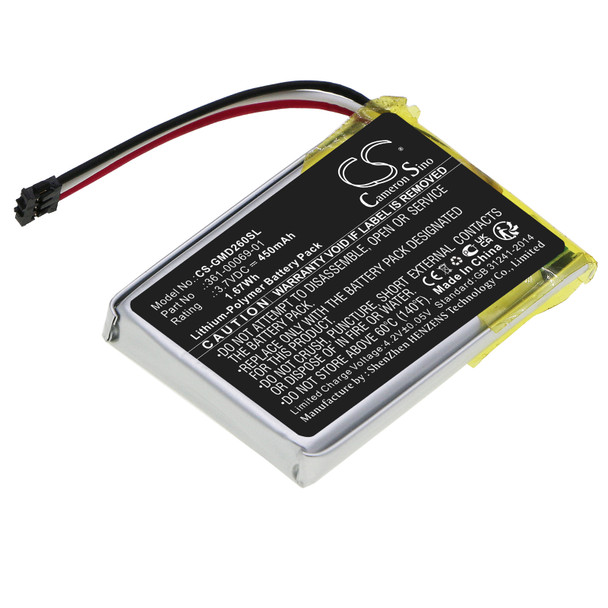 Battery for Garmin Receiver 010-02608-10 O2ADNH02