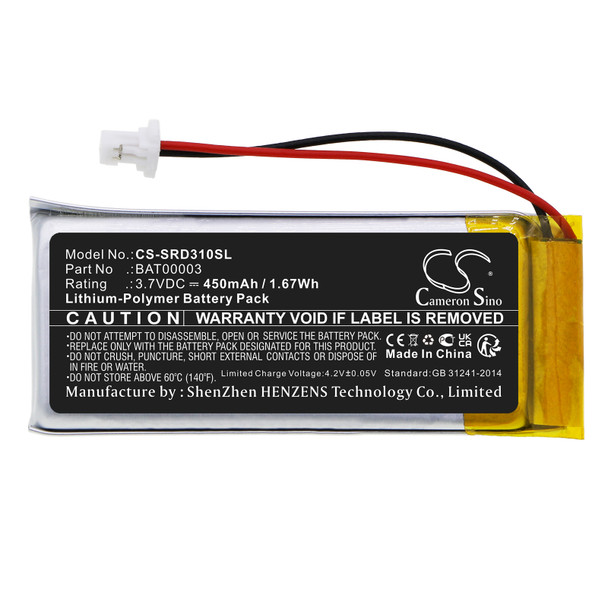 Battery for Cardo BAT00003 Q1 Q3 Scala Rider FM SOLO CS-SRD310SL 3.7V Li-Polymer